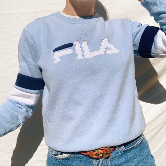 Fila Sweaters - FILA women's light and navy blue crewneck size medium